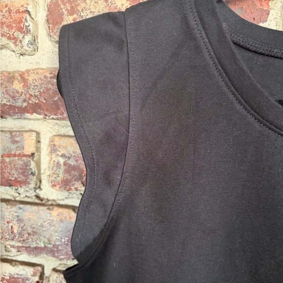 J.Crew Black Flutter Sleeve Tee Shirt Size Large Minimal Classic - Picture 3 of 4